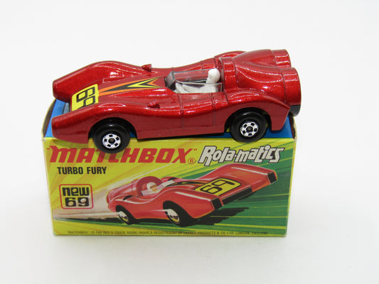 Matchbox Superfast 69B Turbo Fury 69 Label Metallic Red Frosted Windows