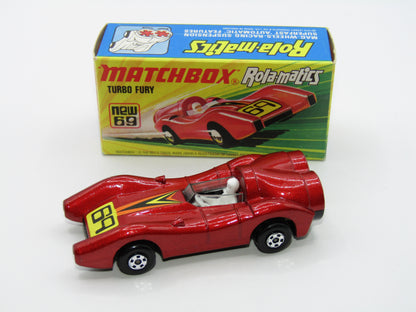 Matchbox Superfast 69B Turbo Fury 69 Label Metallic Red Frosted Windows