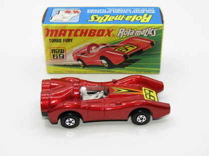 Matchbox Superfast 69B Turbo Fury 69 Label Metallic Red Frosted Windows