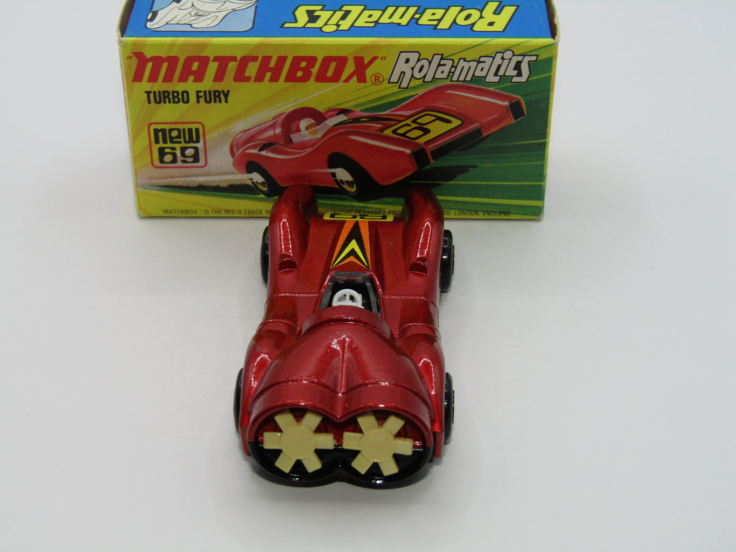 Matchbox Superfast 69B Turbo Fury 69 Label Metallic Red Frosted Windows