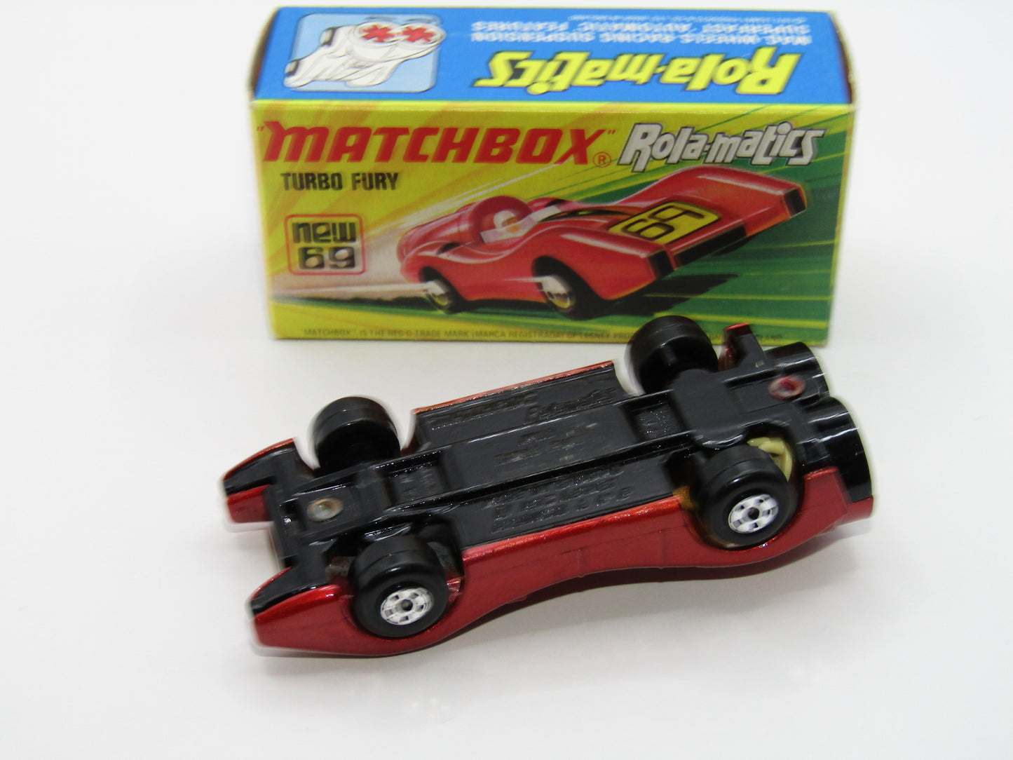 Matchbox Superfast 69B Turbo Fury 69 Label Metallic Red Frosted Windows