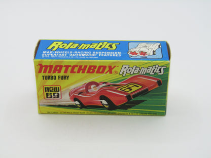 Matchbox Superfast 69B Turbo Fury 69 Label Metallic Red Frosted Windows