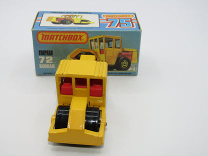 Matchbox Superfast 72C Bomag Road Roller CHROME Hubs