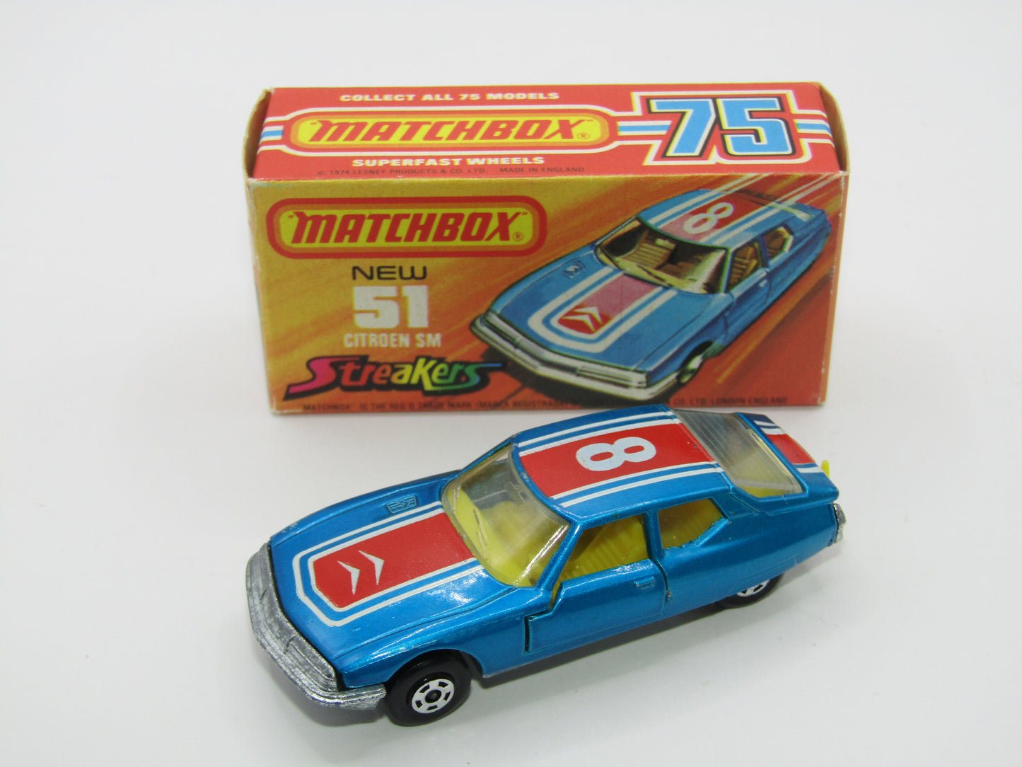 Matchbox Superfast 51B Citroen SM Streakers LEMON Interior