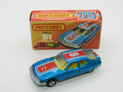 Matchbox Superfast 51B Citroen SM Streakers LEMON Interior