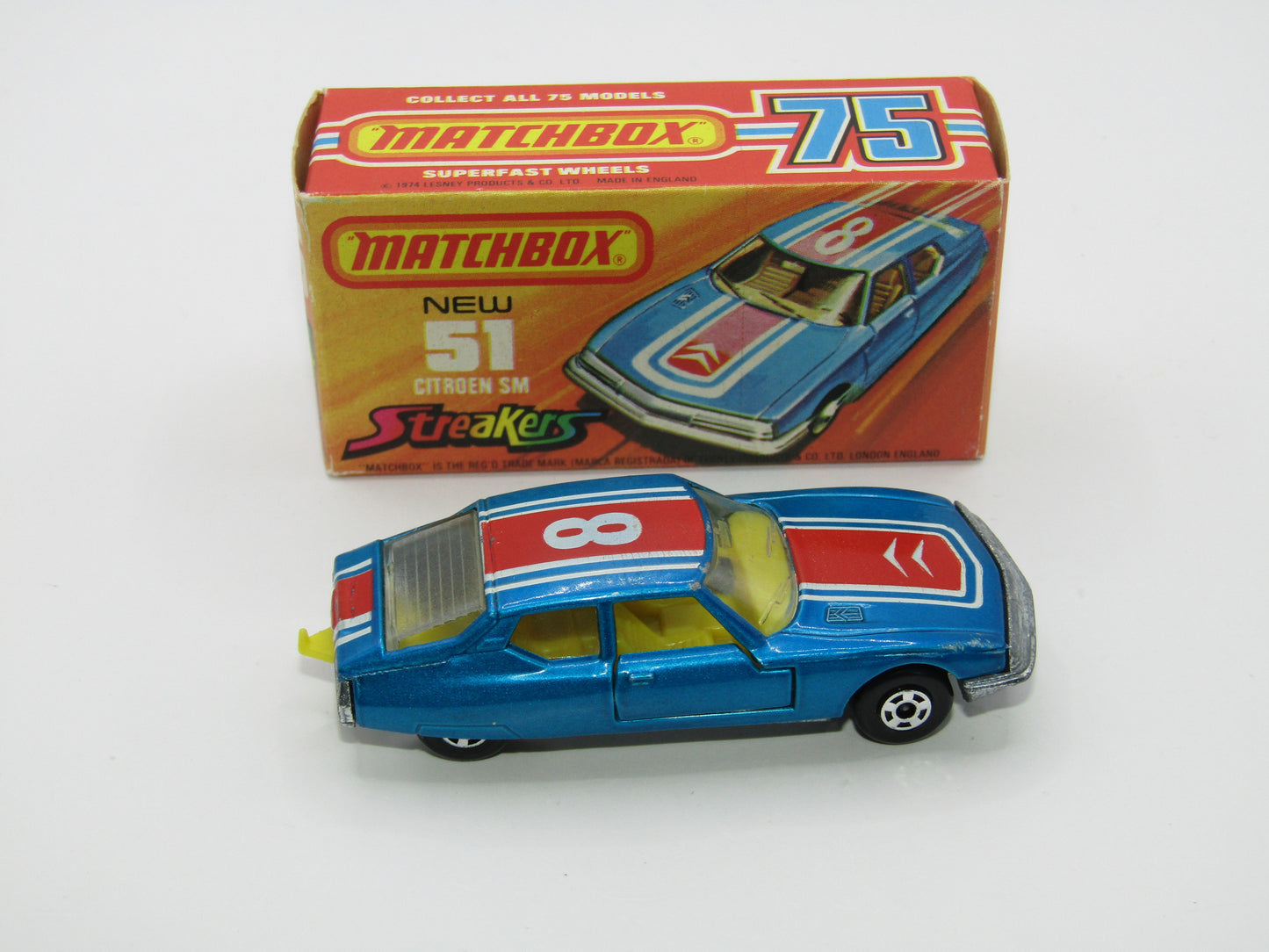 Matchbox Superfast 51B Citroen SM Streakers LEMON Interior