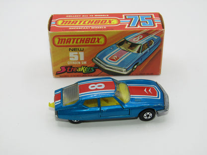 Matchbox Superfast 51B Citroen SM Streakers LEMON Interior