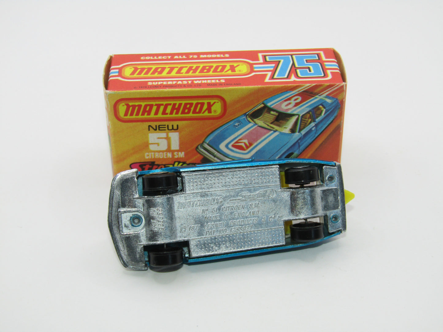 Matchbox Superfast 51B Citroen SM Streakers LEMON Interior