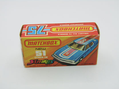 Matchbox Superfast 51B Citroen SM Streakers LEMON Interior