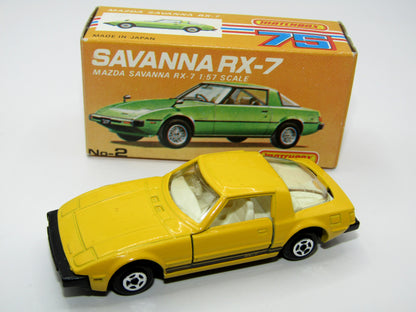 Matchbox Superfast Japan Issue No 2 Mazda Savanna RX-7 Yellow