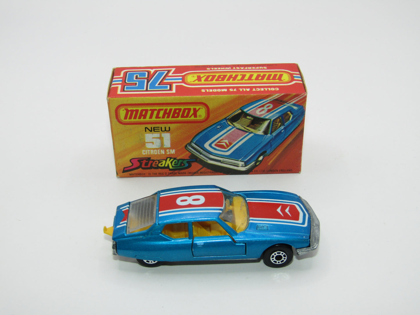 Matchbox Superfast 51B Citroen SM Streakers DOT DASH Wheels Yell Int