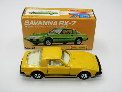 Matchbox Superfast Japan Issue No 2 Mazda Savanna RX-7 Yellow
