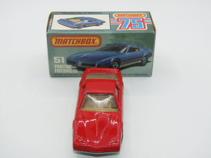 Matchbox Superfast 51D Pontiac Firebird SE Tan Interior