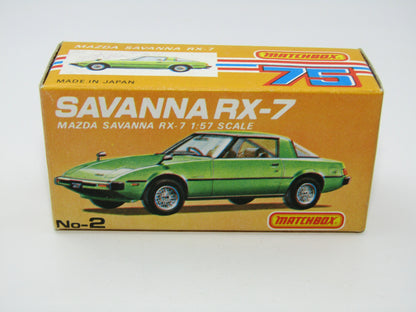 Matchbox Superfast Japan Issue No 2 Mazda Savanna RX-7 Green