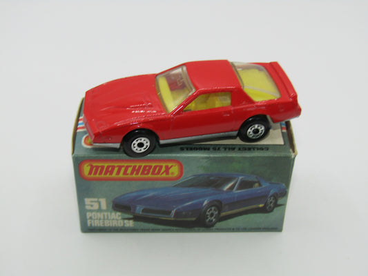 Matchbox Superfast 51D Pontiac Firebird SE YELLOW Interior
