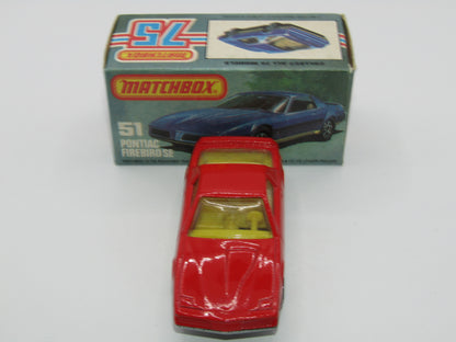 Matchbox Superfast 51D Pontiac Firebird SE YELLOW Interior