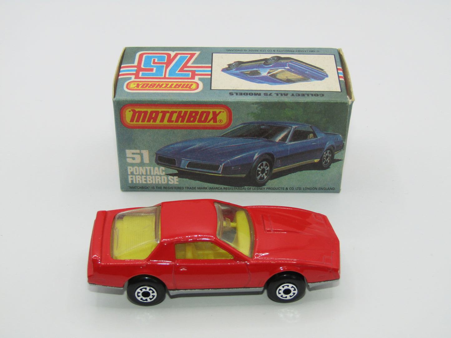 Matchbox Superfast 51D Pontiac Firebird SE YELLOW Interior