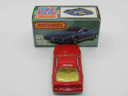 Matchbox Superfast 51D Pontiac Firebird SE YELLOW Interior