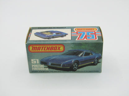 Matchbox Superfast 51D Pontiac Firebird SE YELLOW Interior