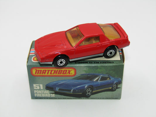 Matchbox Superfast 51D Pontiac Firebird SE Tan Interior AMBER Windows