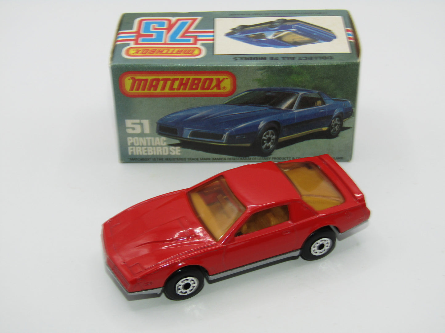 Matchbox Superfast 51D Pontiac Firebird SE Tan Interior AMBER Windows