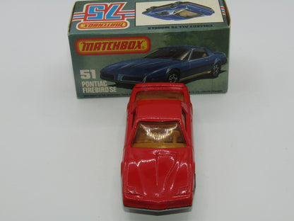 Matchbox Superfast 51D Pontiac Firebird SE Tan Interior AMBER Windows