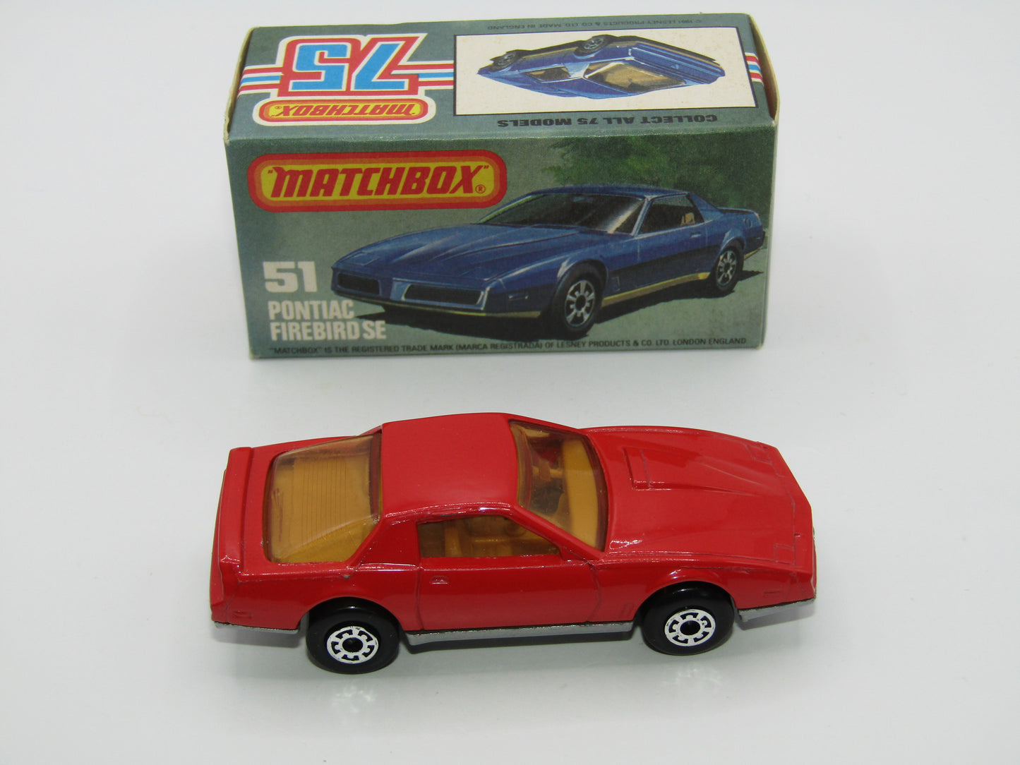 Matchbox Superfast 51D Pontiac Firebird SE Tan Interior AMBER Windows
