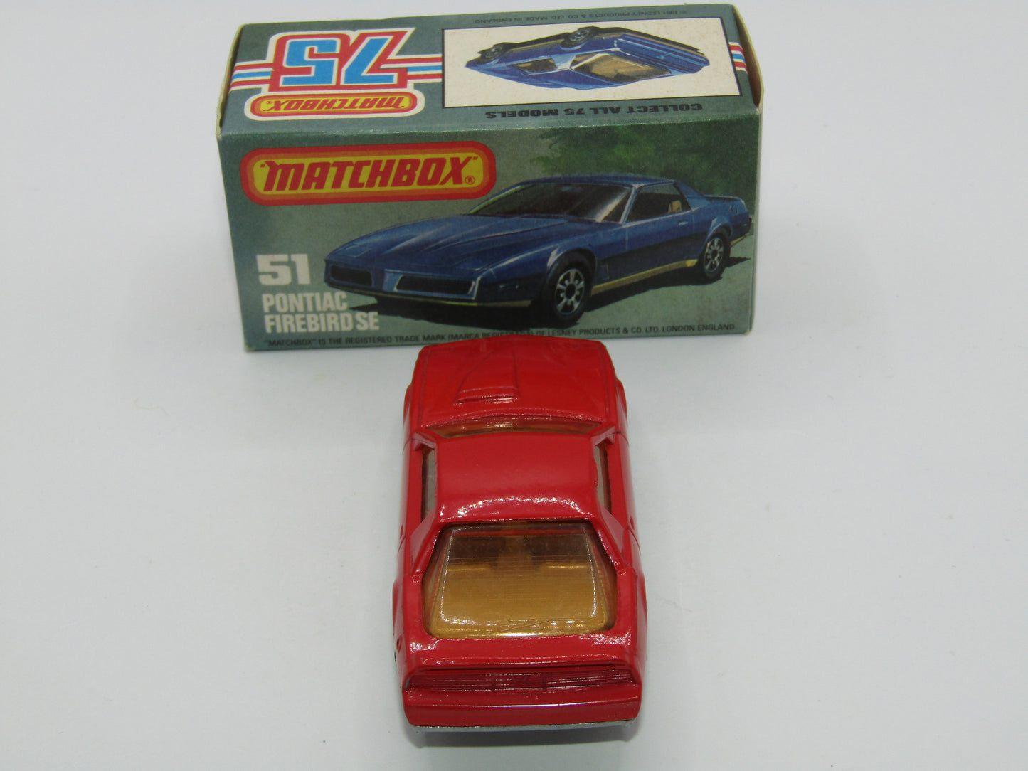 Matchbox Superfast 51D Pontiac Firebird SE Tan Interior AMBER Windows