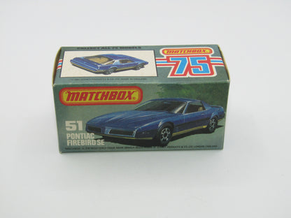 Matchbox Superfast 51D Pontiac Firebird SE Tan Interior AMBER Windows