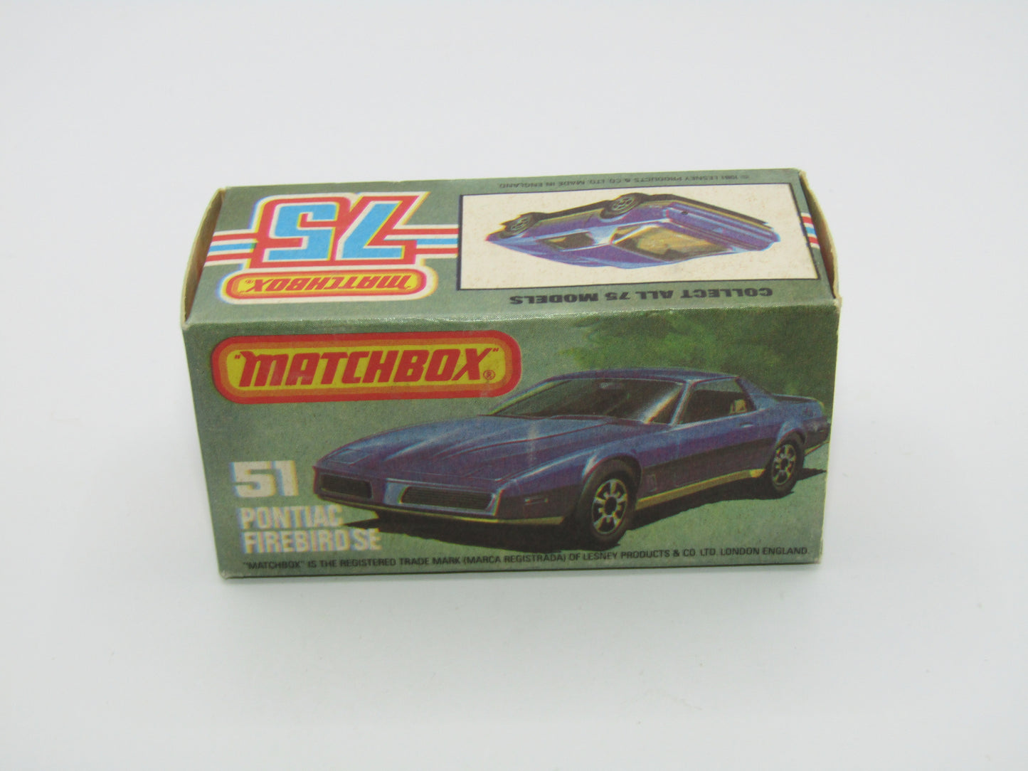 Matchbox Superfast 51D Pontiac Firebird SE YELLOW Interior AMBER Windows