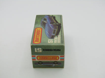 Matchbox Superfast 51D Pontiac Firebird SE YELLOW Interior AMBER Windows