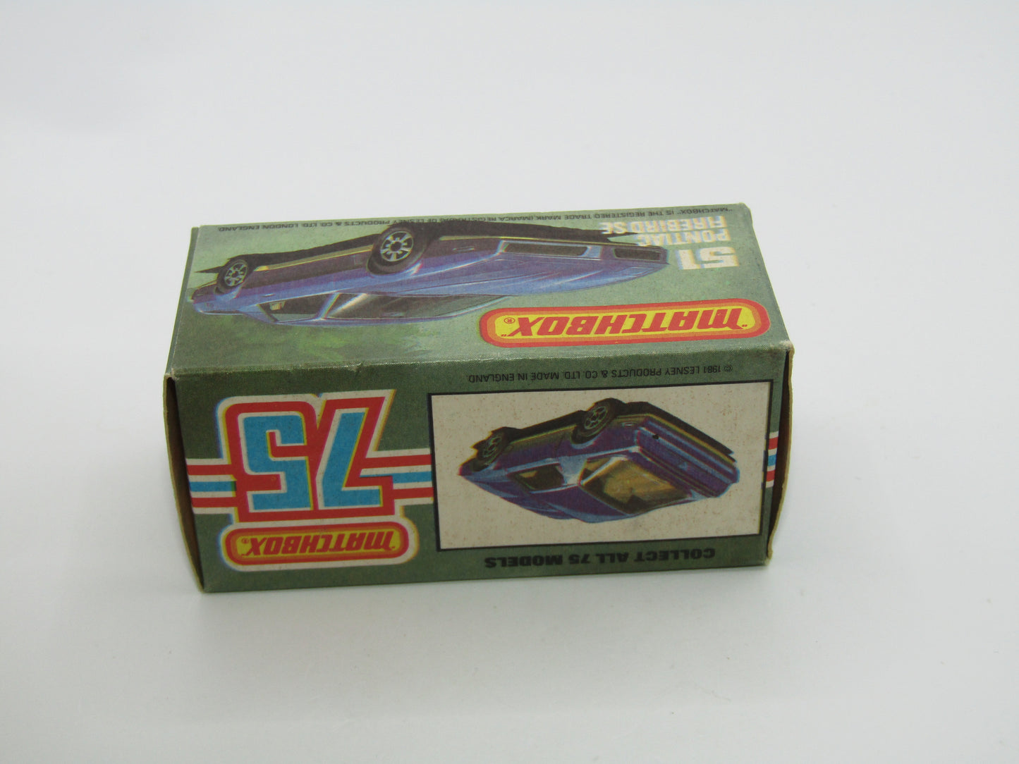Matchbox Superfast 51D Pontiac Firebird SE YELLOW Interior AMBER Windows