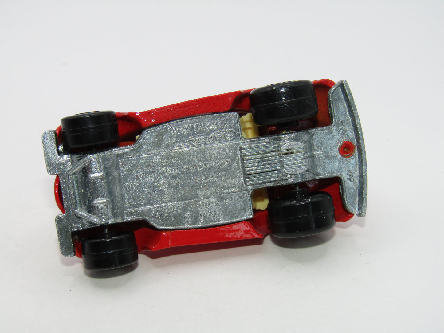 Matchbox Superfast 31B Volks-dragon Red No Ribs on Roof Engine CREAM Interior