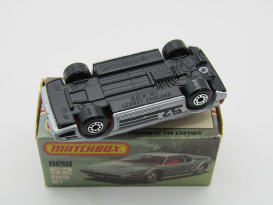 Matchbox Superfast 52C BMW M1 FLAT BLACK Base Red Interior
