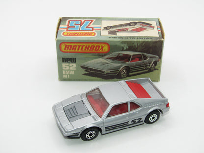 Matchbox Superfast 52C BMW M1 FLAT BLACK Base Red Interior