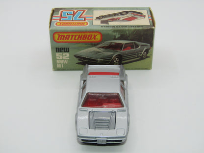 Matchbox Superfast 52C BMW M1 FLAT BLACK Base Red Interior