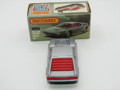 Matchbox Superfast 52C BMW M1 FLAT BLACK Base Red Interior
