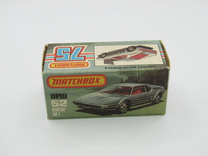 Matchbox Superfast 52C BMW M1 FLAT BLACK Base Red Interior