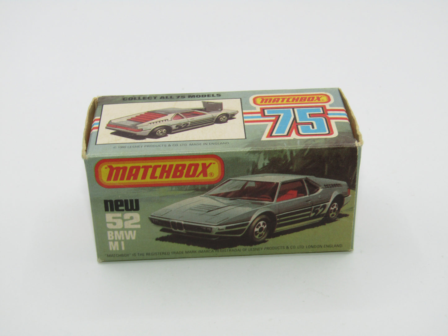 Matchbox Superfast 52C BMW M1 FLAT BLACK Base Red Interior