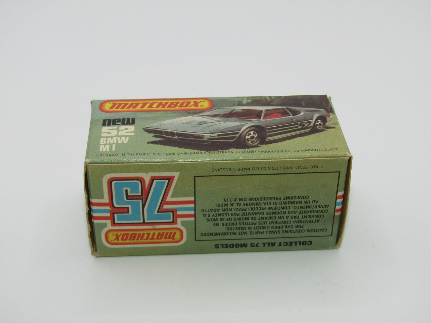 Matchbox Superfast 52C BMW M1 FLAT BLACK Base Red Interior