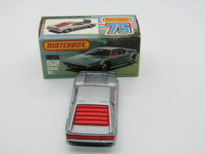 Matchbox Superfast 52C BMW M1 CHARCOAL BLACK Base Pink-Red Int