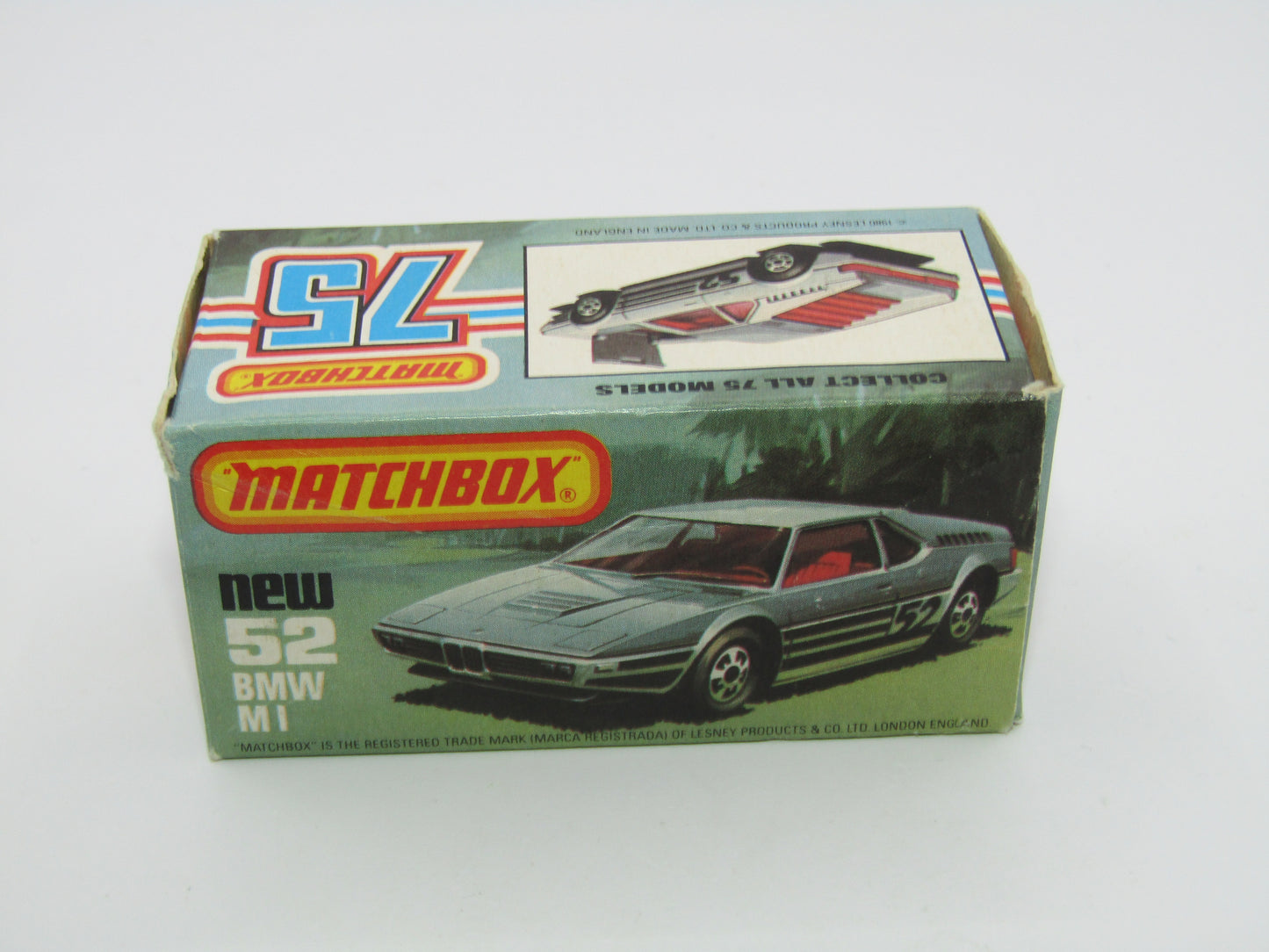 Matchbox Superfast 52C BMW M1 CHARCOAL BLACK Base Pink-Red Int