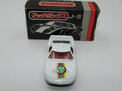 Matchbox Superfast Japan Issue J-5 41A Ford G.T. "6" Label 5 Spoke Wheels