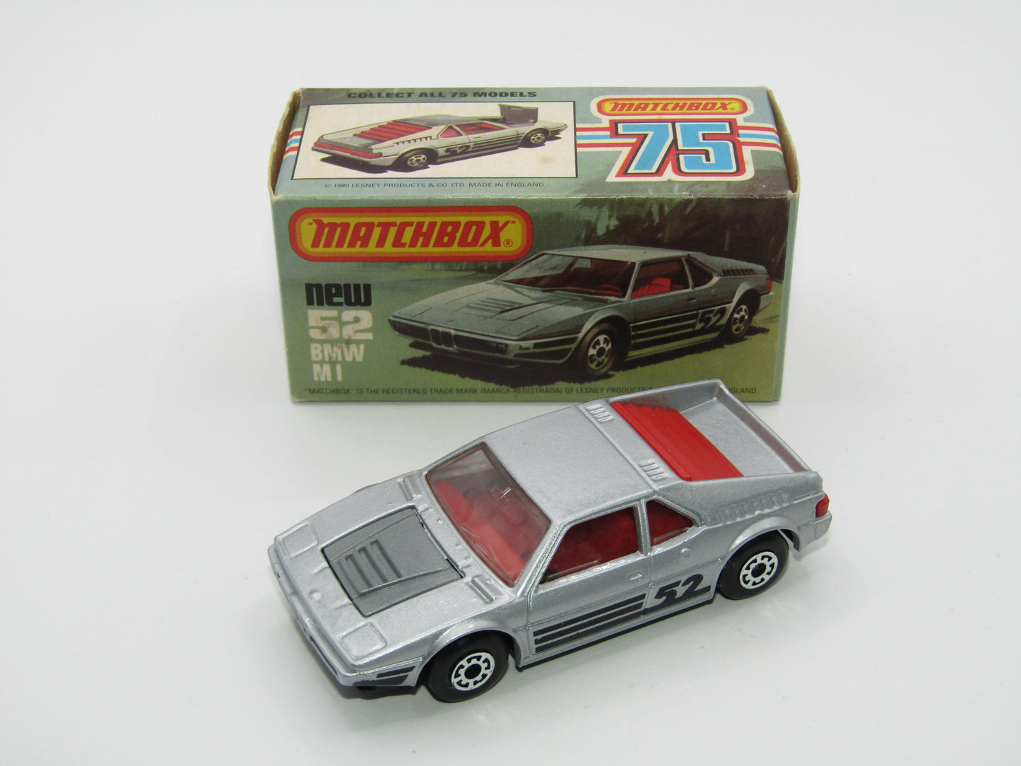 Matchbox Superfast 52C BMW M1 GLOSSY GREY Base Red Interior