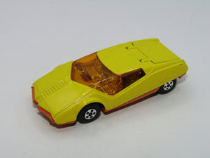 Matchbox Superfast 33B Datsun 126X Yellow Dark Amber WIndows Ribbed Base