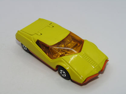 Matchbox Superfast 33B Datsun 126X Yellow Dark Amber WIndows Ribbed Base