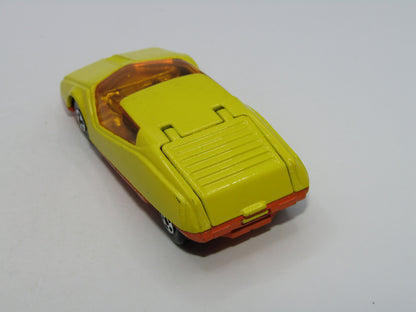 Matchbox Superfast 33B Datsun 126X Yellow Dark Amber WIndows Ribbed Base