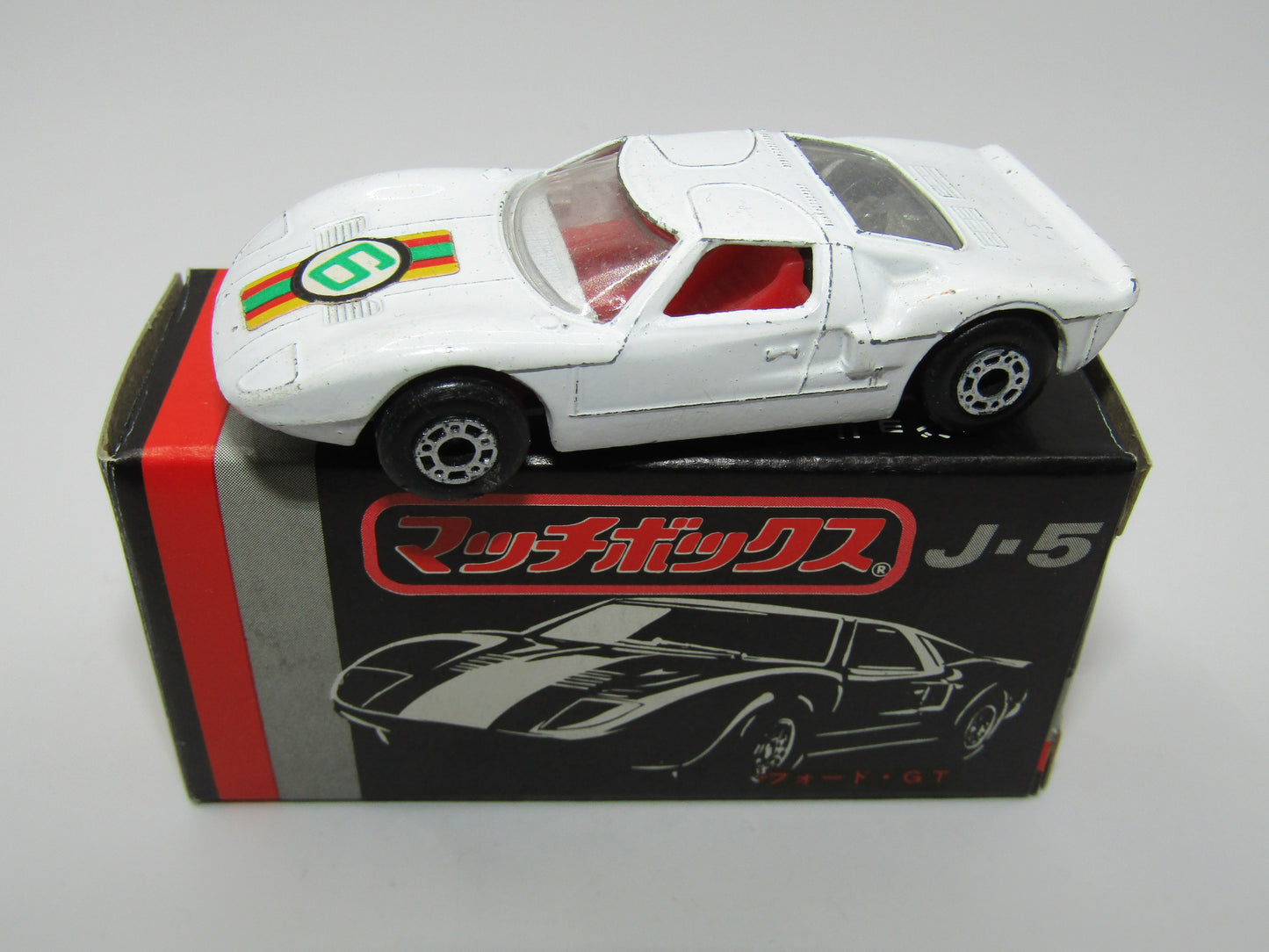 Matchbox Superfast Japan Issue J-5 41A Ford G.T. "6" Label DOT DASH Wheels