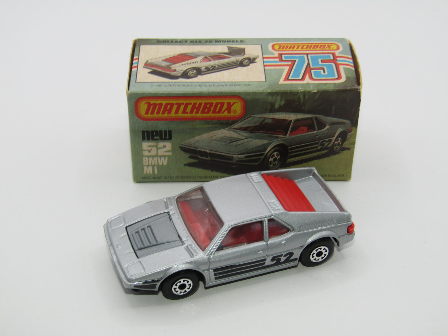 Matchbox Superfast 52C BMW M1 SATIN Black Base Red Interior