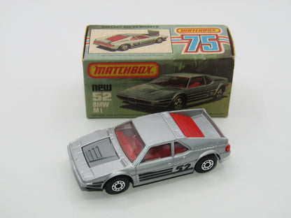 Matchbox Superfast 52C BMW M1 SATIN Black Base Red Interior